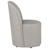 Aubrey Upholstered Barrel Dining Chairs, Set of 2 - Channel-Tufted Wraparound Back in Beige or Charcoal – view 5