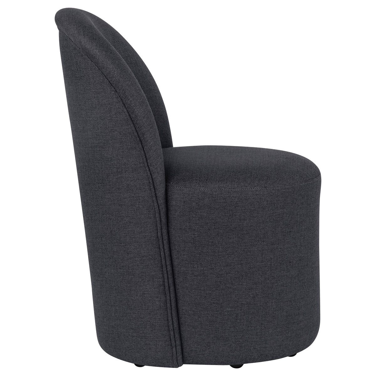 Aubrey Upholstered Barrel Dining Chairs, Set of 2 - Channel-Tufted Wraparound Back in Beige or Charcoal – view 8