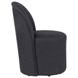 Aubrey Upholstered Barrel Dining Chairs, Set of 2 - Channel-Tufted Wraparound Back in Beige or Charcoal – view 8
