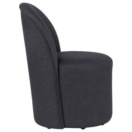 Aubrey Upholstered Barrel Dining Chairs, Set of 2 - Channel-Tufted Wraparound Back in Beige or Charcoal – view 8
