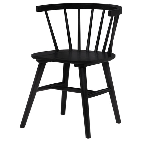 Jeffries Windsor Dining Side Chairs, Set of 2 - Spindle Back Wood Chairs in Black or Walnut – view 6