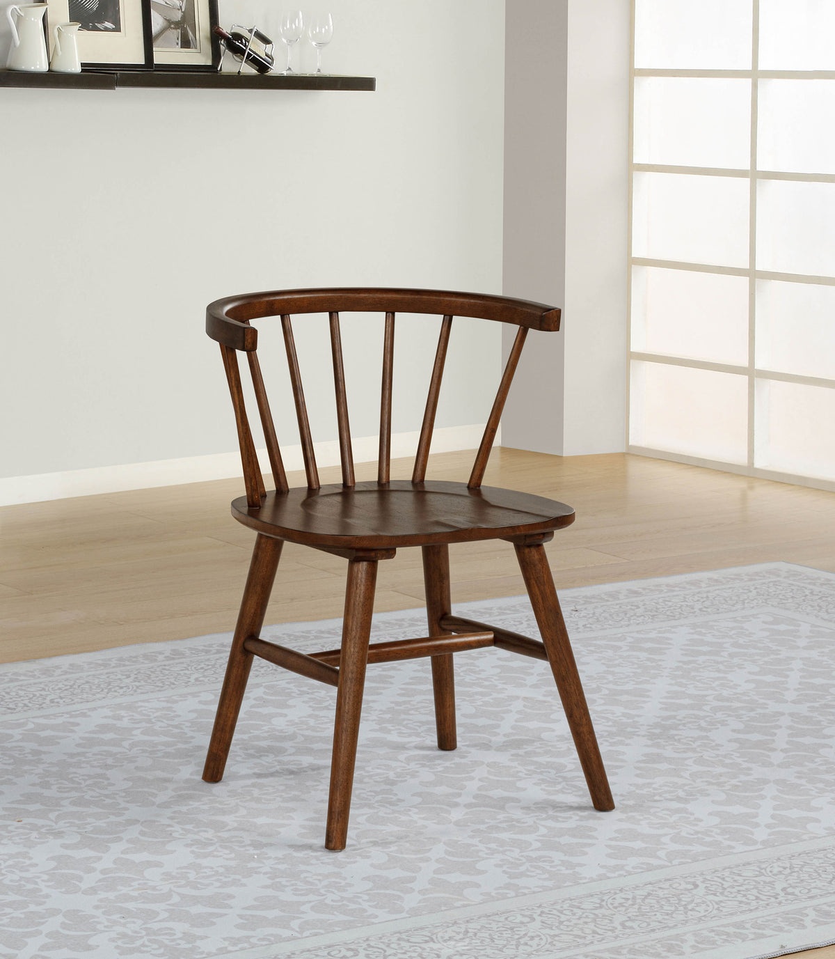 Jeffries Windsor Dining Side Chairs, Set of 2 - Spindle Back Wood Chairs in Black or Walnut – view 13