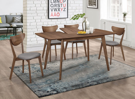 Alfredo Mid-Century Butterfly Leaf Dining Table & Sets - 5pcs- Table + 4 Side Chairs