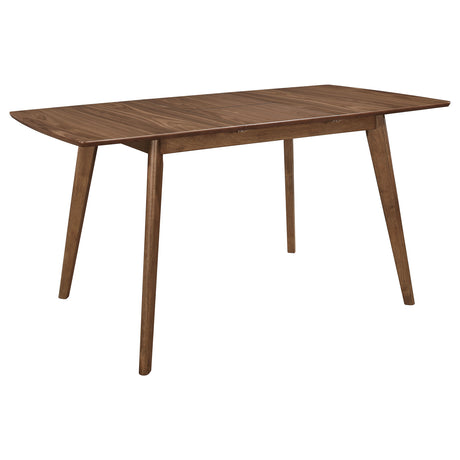 Alfredo Mid-Century Butterfly Leaf Dining Table & Sets - Natural Walnut with Grey Upholstered Chairs & Bench – view 14