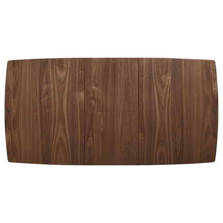 Alfredo Mid-Century Butterfly Leaf Dining Table & Sets - Natural Walnut with Grey Upholstered Chairs & Bench – view 16
