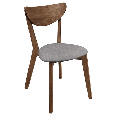 Alfredo Mid-Century Butterfly Leaf Dining Table & Sets - Natural Walnut with Grey Upholstered Chairs & Bench – view 17