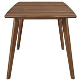 Alfredo Mid-Century Butterfly Leaf Dining Table & Sets - Natural Walnut with Grey Upholstered Chairs & Bench – view 8