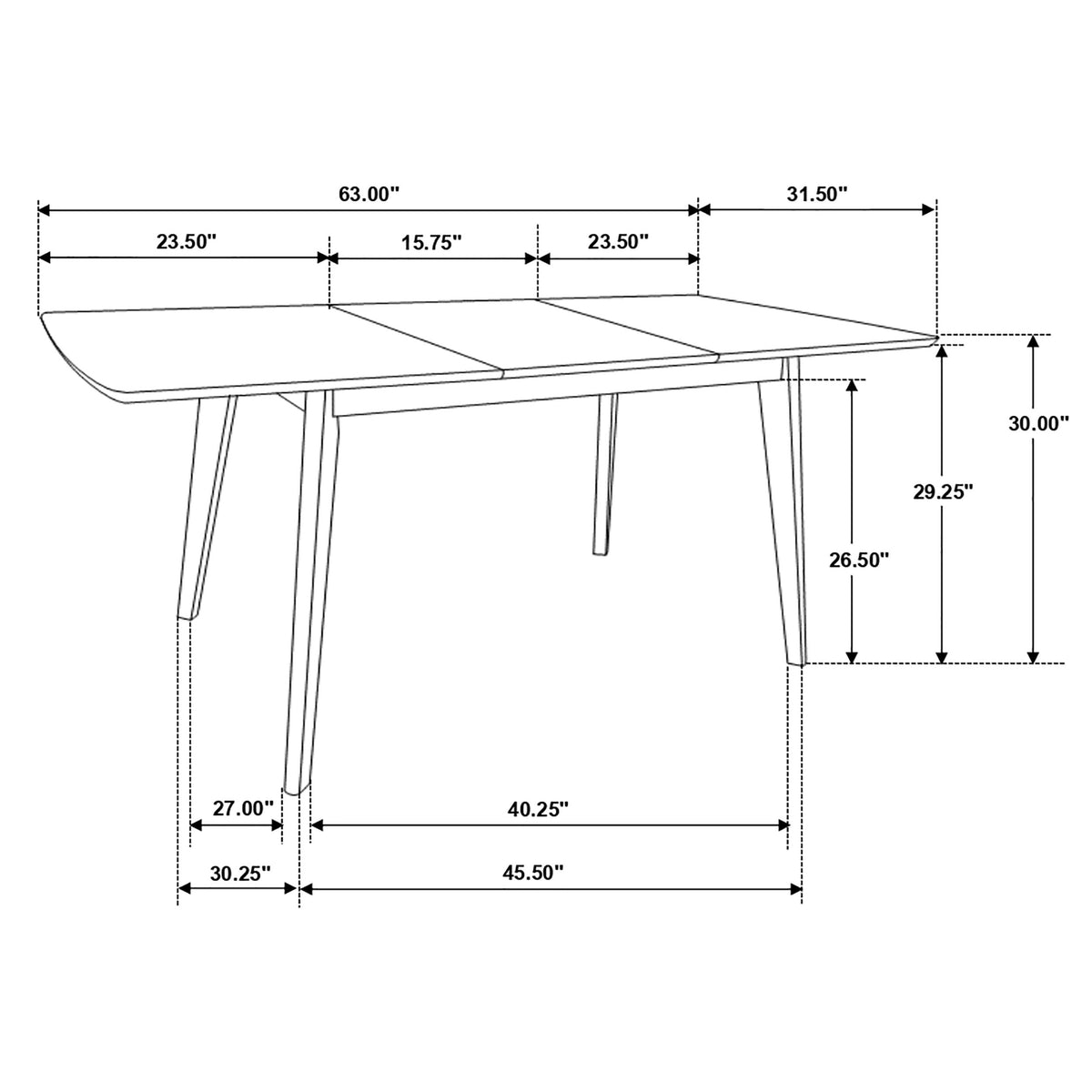 Alfredo Mid-Century Butterfly Leaf Dining Table & Sets - Natural Walnut with Grey Upholstered Chairs & Bench – view 11