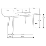Alfredo Mid-Century Butterfly Leaf Dining Table & Sets - Natural Walnut with Grey Upholstered Chairs & Bench – view 11