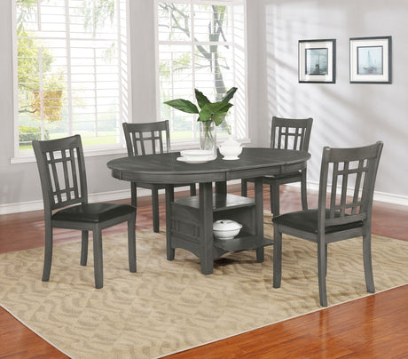 Lavon 42-60" Round to Oval Extension Dining Table & Sets - 5pcs- Table + 4 Side Chairs