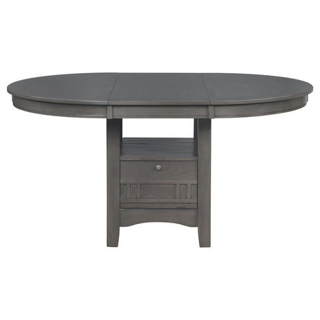 Lavon 42-60" Round to Oval Extension Dining Table & Sets - Pedestal Storage in Medium Grey – view 6