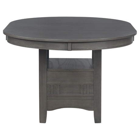 Lavon 42-60" Round to Oval Extension Dining Table & Sets - Pedestal Storage in Medium Grey – view 7