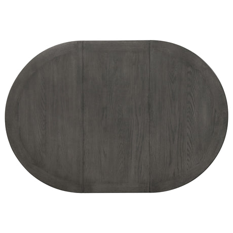 Lavon 42-60" Round to Oval Extension Dining Table & Sets - Pedestal Storage in Medium Grey – view 8