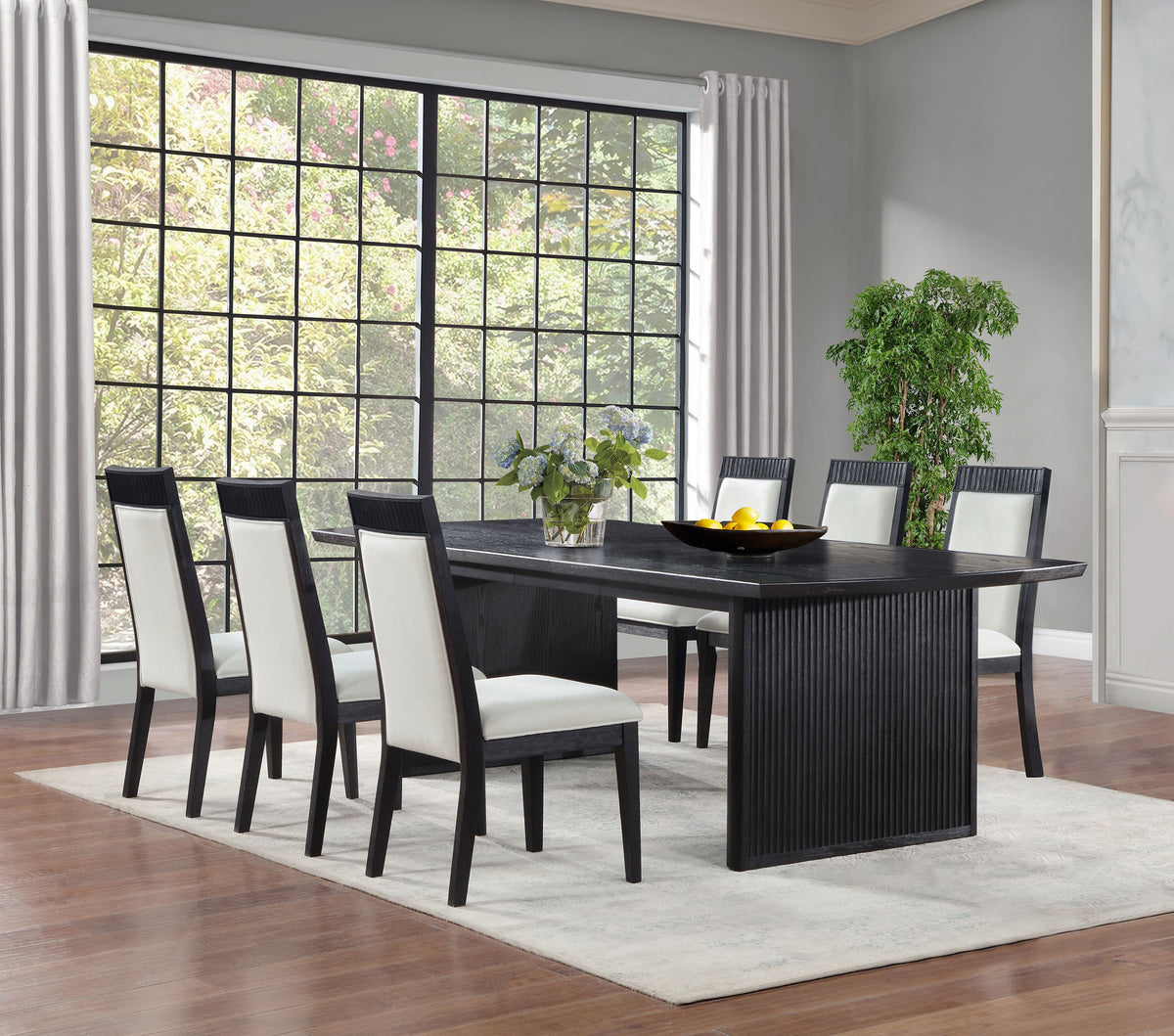 Brookmead Extendable Dining Collection - 7pcs- Table + 6 Side Chairs