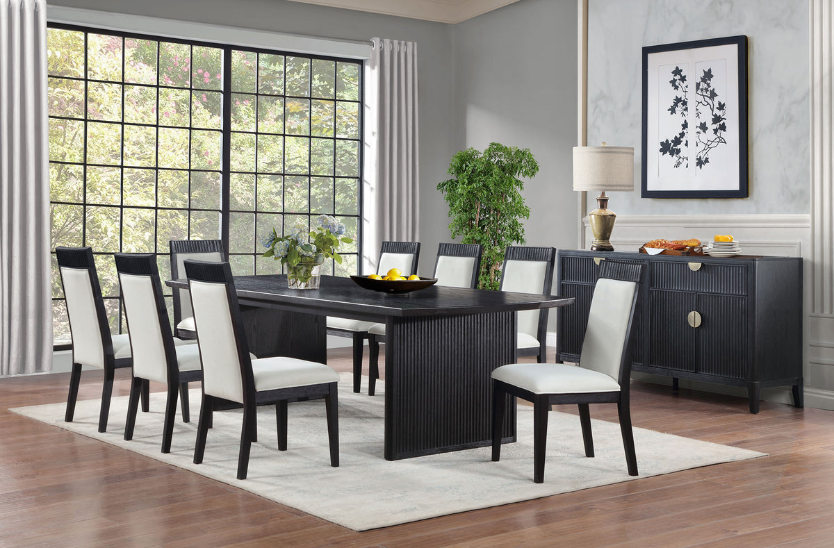 Brookmead Extendable Dining Collection - 9pcs- Table + 8 Side Chairs