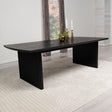 Brookmead Extendable Dining Collection - Wire-Brushed Black Table, Ivory Upholstered Chairs & Sideboard – view 1