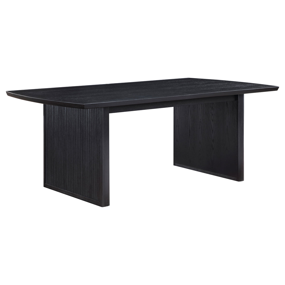 Brookmead Extendable Dining Collection - Wire-Brushed Black Table, Ivory Upholstered Chairs & Sideboard – view 11