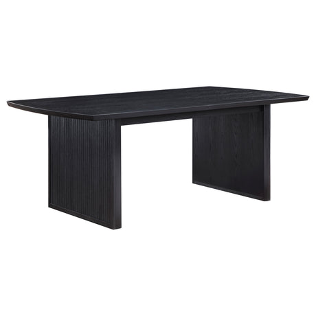 Brookmead Extendable Dining Collection - Wire-Brushed Black Table, Ivory Upholstered Chairs & Sideboard – view 11