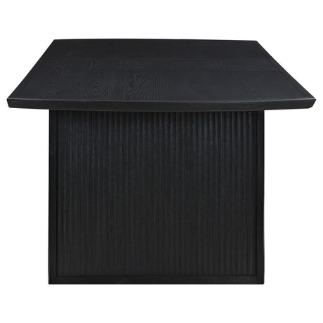 Brookmead Extendable Dining Collection - Wire-Brushed Black Table, Ivory Upholstered Chairs & Sideboard – view 14