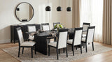 Brookmead Extendable Dining Collection - Wire-Brushed Black Table, Ivory Upholstered Chairs & Sideboard