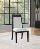 Brookmead Extendable Dining Collection - Wire-Brushed Black Table, Ivory Upholstered Chairs & Sideboard - lifestyle