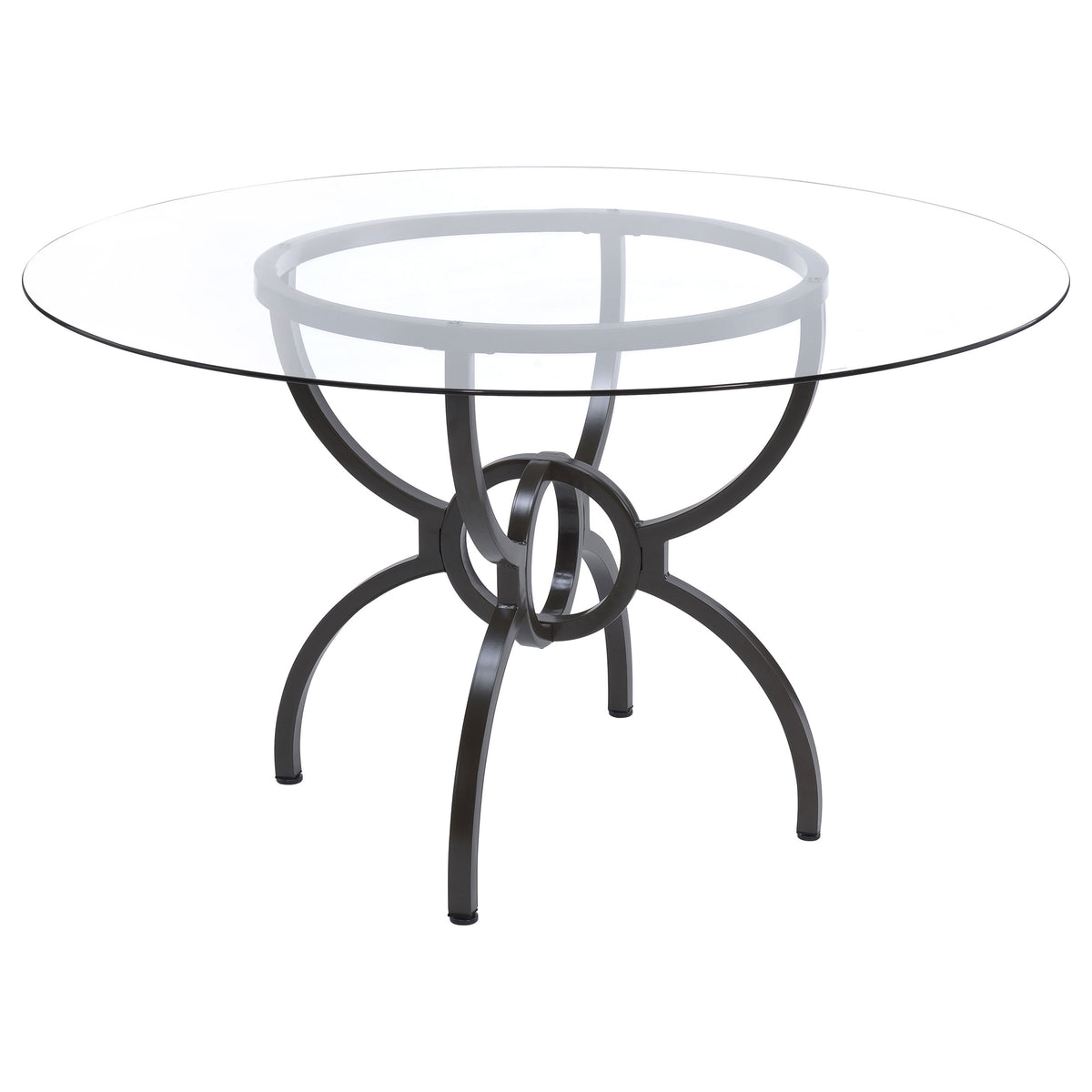 Aviano 48" Round Glass Top Dining Table & Base - 48" Round Table (Base + Glass Top)