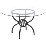 Aviano 48" Round Glass Top Dining Table & Base - 48" Round Table (Base + Glass Top)