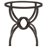 Aviano 48" Round Glass Top Dining Table & Base - Sculptural Ring-Motif Metal Base in Gunmetal – view 13
