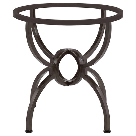 Aviano 48" Round Glass Top Dining Table & Base - Sculptural Ring-Motif Metal Base in Gunmetal – view 13