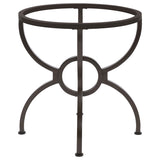 Aviano 48" Round Glass Top Dining Table & Base - Sculptural Ring-Motif Metal Base in Gunmetal – view 14