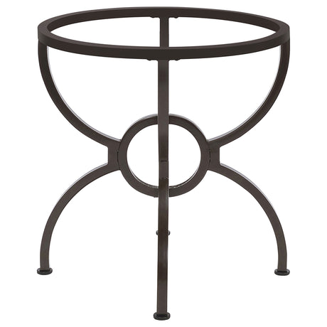 Aviano 48" Round Glass Top Dining Table & Base - Sculptural Ring-Motif Metal Base in Gunmetal – view 14