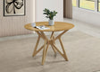 Elowen 42" Round Dining Table & 5-Piece Set - Mid-Century Geometric Base in Light Walnut – view 1