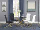 Beckham 46" Round Glass Top Dining Table - Sculptural Asterisk Base in Brass – view 5