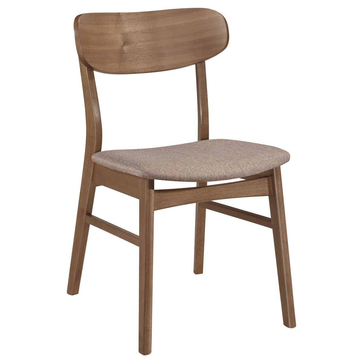 Dortch 63" Dining Table & Sets - Mid-Century Walnut Rubberwood with Curved-Back Brown Upholstered Chairs – view 19