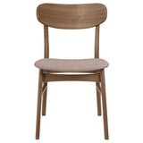 Dortch 63" Dining Table & Sets - Mid-Century Walnut Rubberwood with Curved-Back Brown Upholstered Chairs – view 20