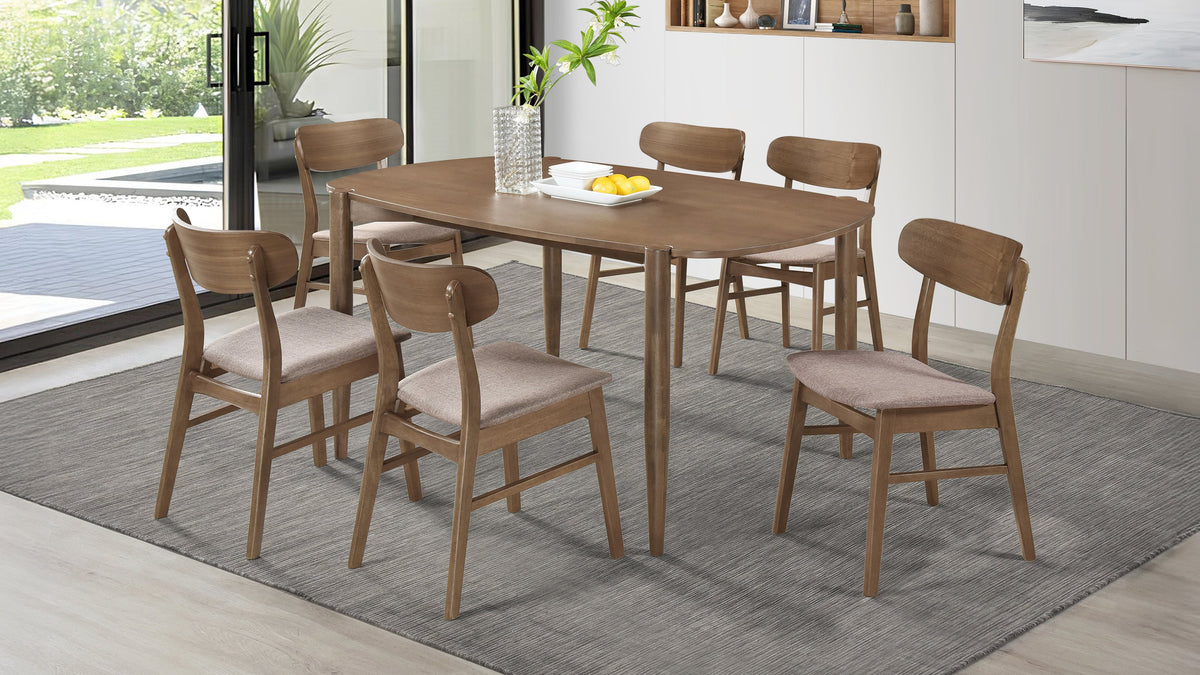 Dortch 63" Dining Table & Sets - 7pcs- Table + 6 Side Chairs