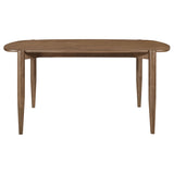 Dortch 63" Dining Table & Sets - Mid-Century Walnut Rubberwood with Curved-Back Brown Upholstered Chairs – view 7