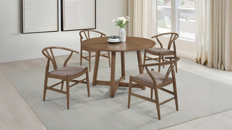 Dinah 47" Round Dining Table & 5-Piece Set - 5pcs- Table + 4 Side Chairs