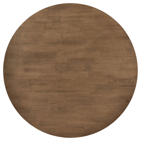Dinah 47" Round Dining Table & 5-Piece Set - Mid-Century Walnut with Sculptural Interlocking Base – view 12