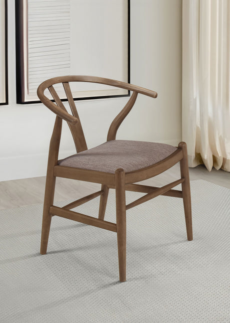 Crestmont Wishbone Dining Side Chairs (Set of 2) - Mid-Century Black or Walnut Wood with Upholstered Seat – view 2