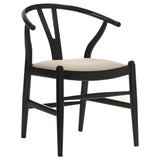 Crestmont Wishbone Dining Side Chairs (Set of 2) - Mid-Century Black or Walnut Wood with Upholstered Seat – view 5