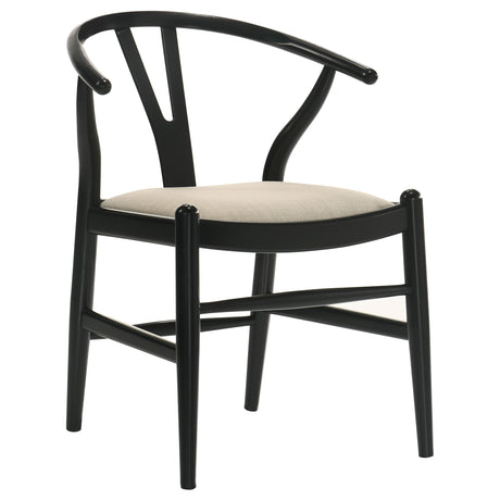 Crestmont Wishbone Dining Side Chairs (Set of 2) - Mid-Century Black or Walnut Wood with Upholstered Seat – view 5