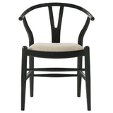 Crestmont Wishbone Dining Side Chairs (Set of 2) - Mid-Century Black or Walnut Wood with Upholstered Seat – view 6