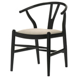 Crestmont Wishbone Dining Side Chairs (Set of 2) - Mid-Century Black or Walnut Wood with Upholstered Seat – view 7