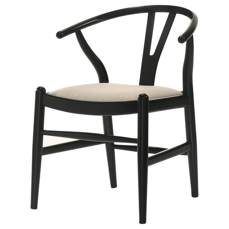 Crestmont Wishbone Dining Side Chairs (Set of 2) - Mid-Century Black or Walnut Wood with Upholstered Seat – view 7