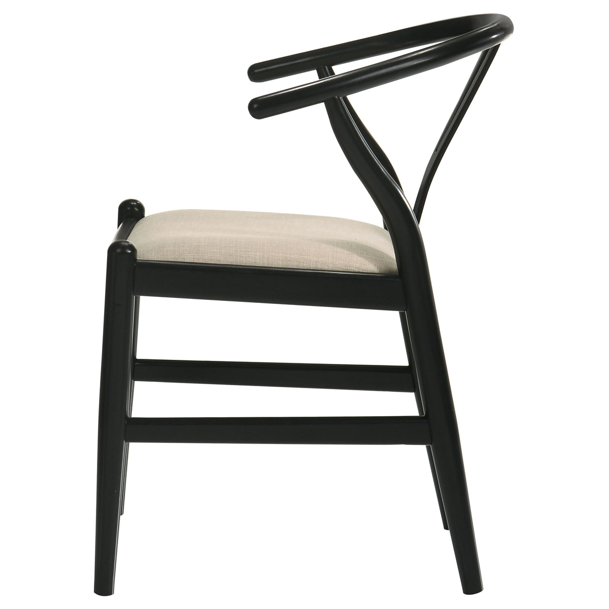 Crestmont Wishbone Dining Side Chairs (Set of 2) - Mid-Century Black or Walnut Wood with Upholstered Seat – view 8
