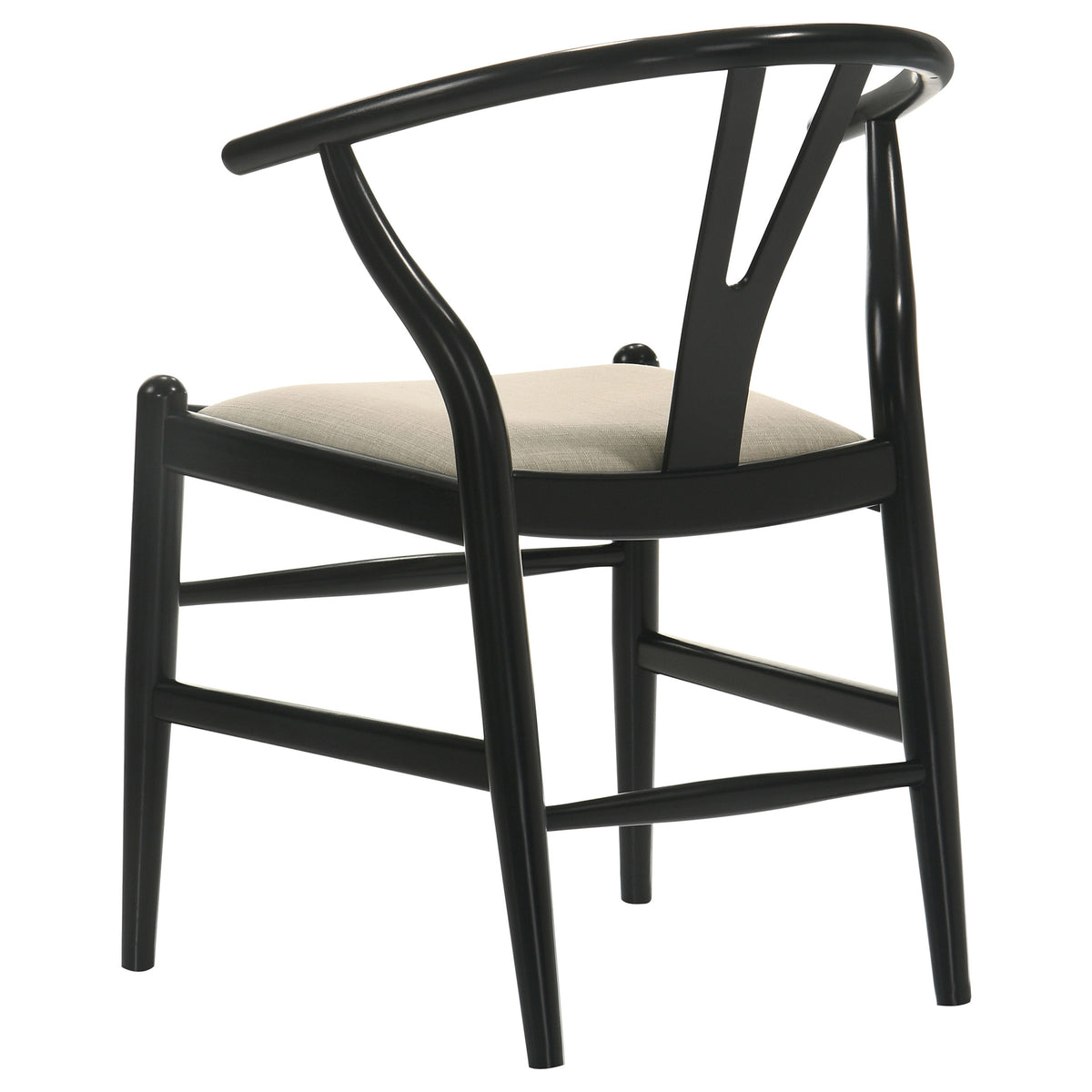 Crestmont Wishbone Dining Side Chairs (Set of 2) - Mid-Century Black or Walnut Wood with Upholstered Seat – view 9