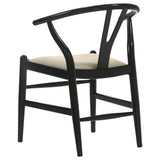 Crestmont Wishbone Dining Side Chairs (Set of 2) - Mid-Century Black or Walnut Wood with Upholstered Seat – view 9