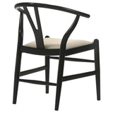 Crestmont Wishbone Dining Side Chairs (Set of 2) - Mid-Century Black or Walnut Wood with Upholstered Seat – view 10