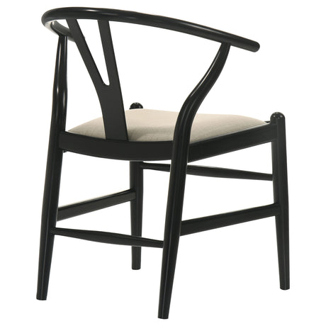Crestmont Wishbone Dining Side Chairs (Set of 2) - Mid-Century Black or Walnut Wood with Upholstered Seat – view 10